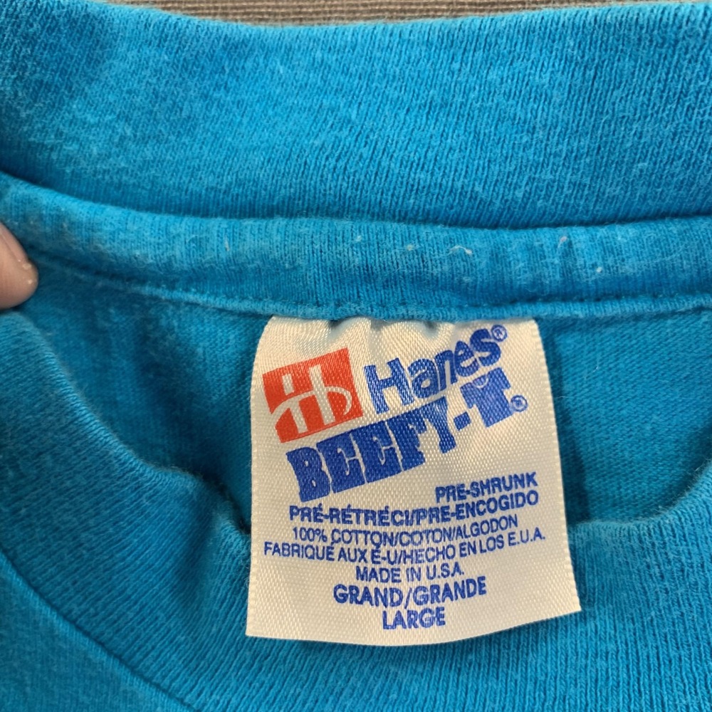Vintage 1993 Nantahala Outdoorsman Triathlon Shirt Mens LG USA 90s Single Stitch - Picture 4 of 9